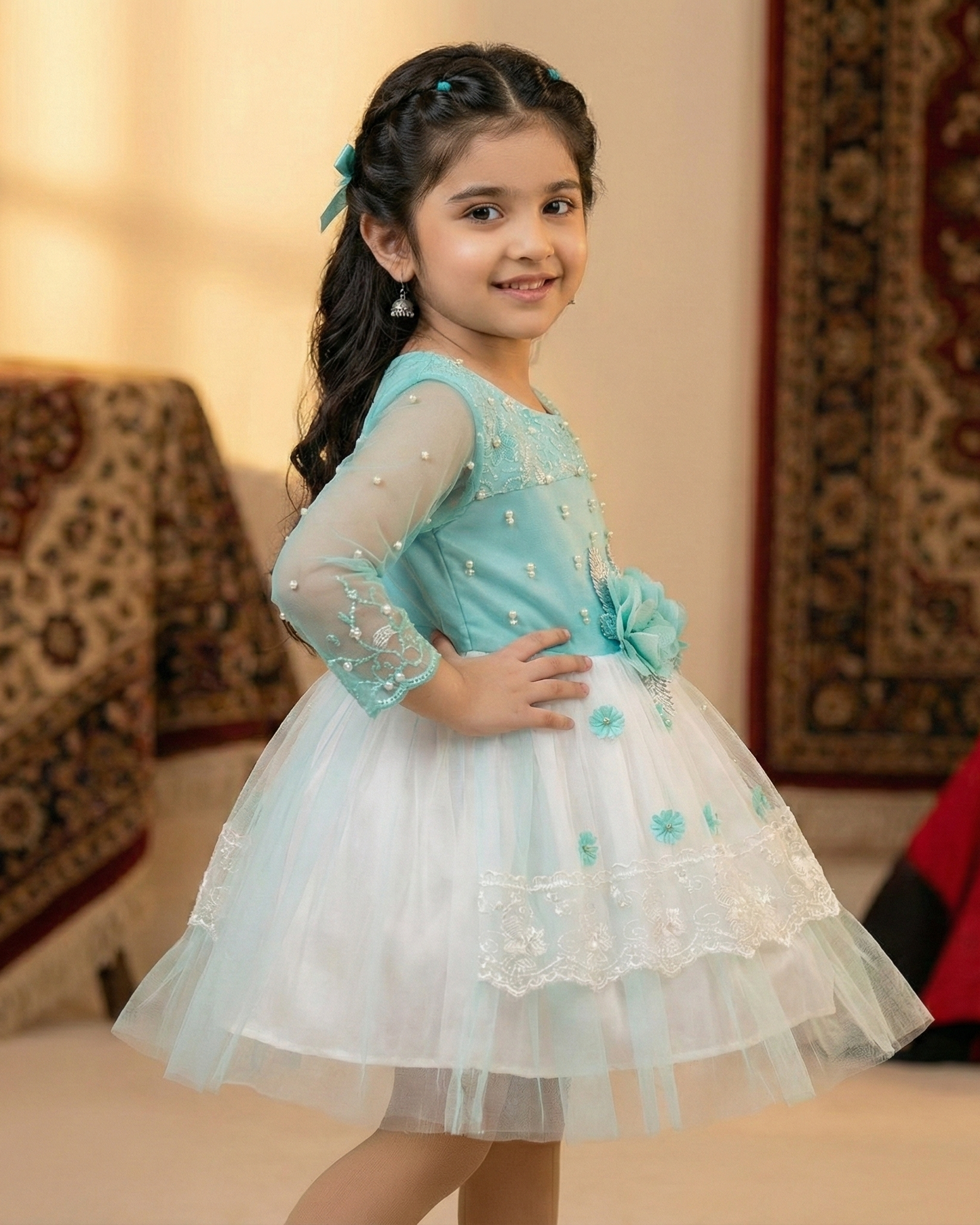 Blush Pink Floral Princess Frock