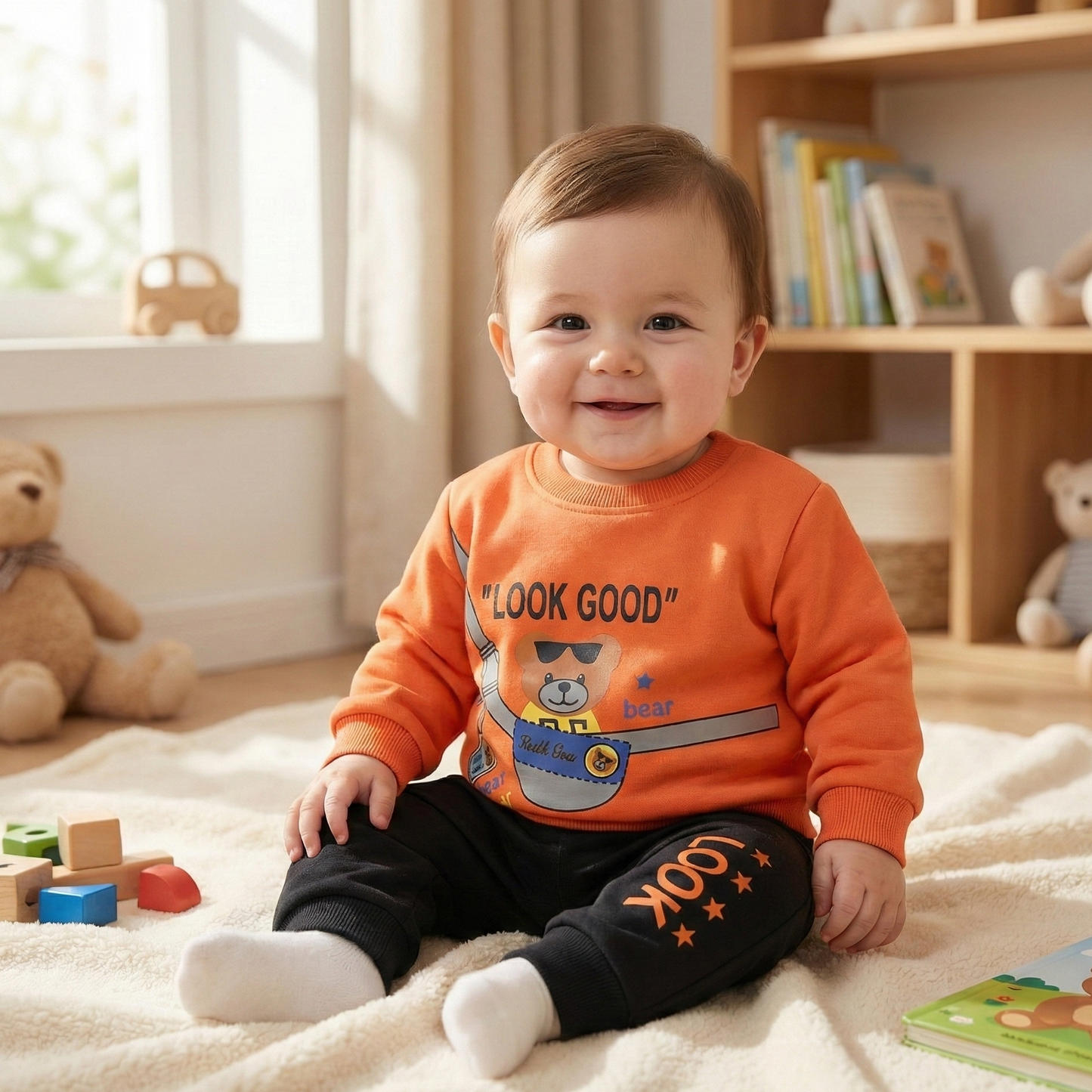 Happy "Look Good" Bear Outfit