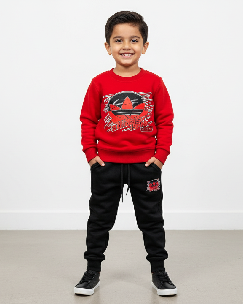 Crimson Rush Graphic Tracksuit Set