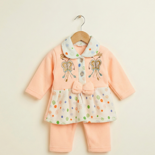Blossom - Cozy Fleece Butterfly Frock Set