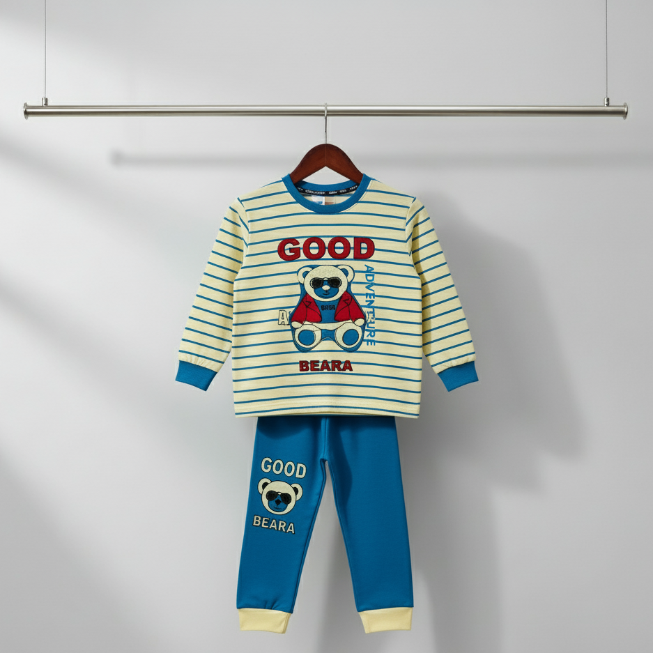 Good Beara Red Striped Teddy Co-ord Set