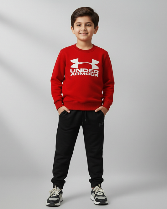 Red "Sport Mode" Fleece Tracksuit