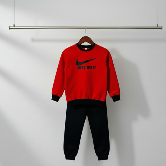 Red Nike 'Just Do It' Tracksuit Set