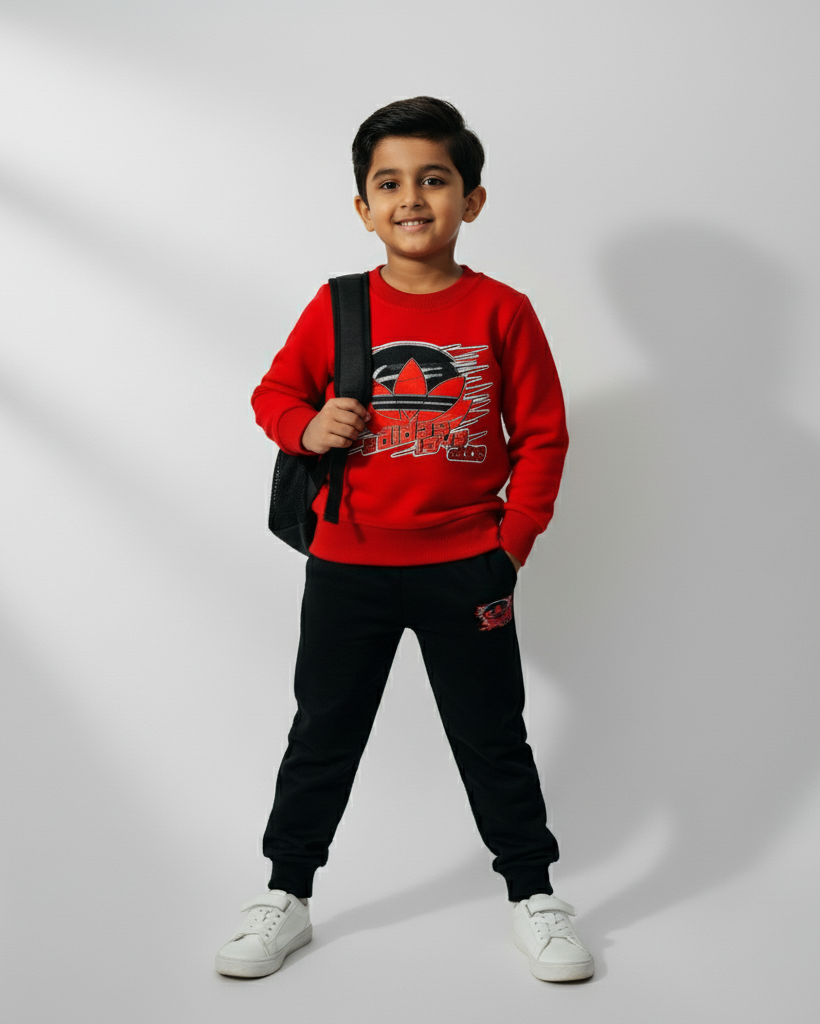 Crimson Rush Graphic Tracksuit Set