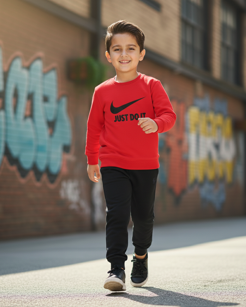 Red Nike 'Just Do It' Tracksuit Set