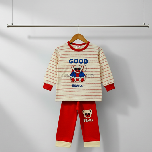 Good Beara Red Striped Teddy Co-ord Set