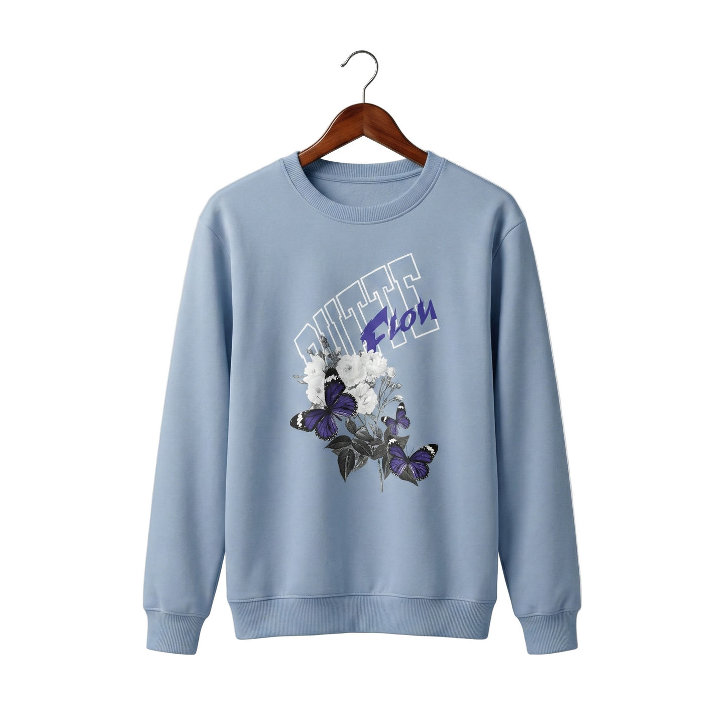 Butterfly Flow Floral  Sweatshirt