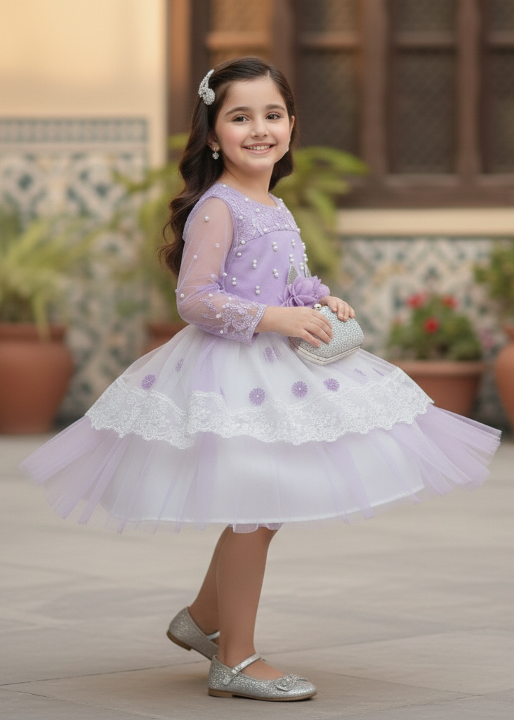 Blush Pink Floral Princess Frock