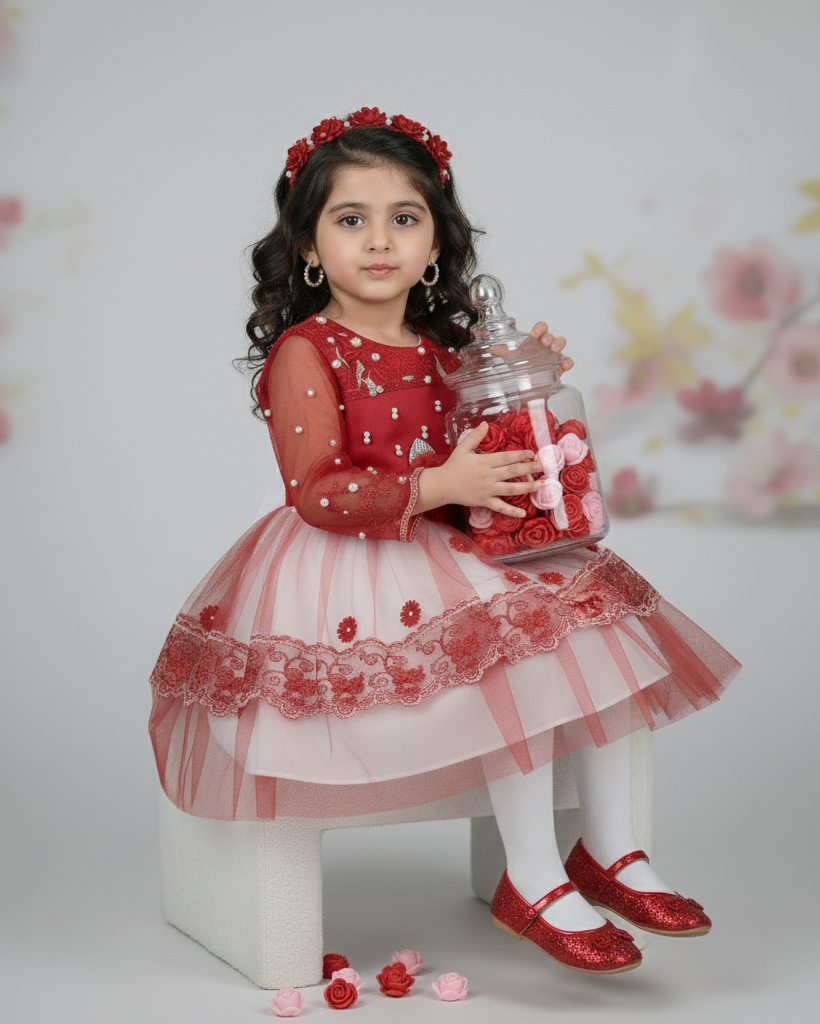 Blush Pink Floral Princess Frock