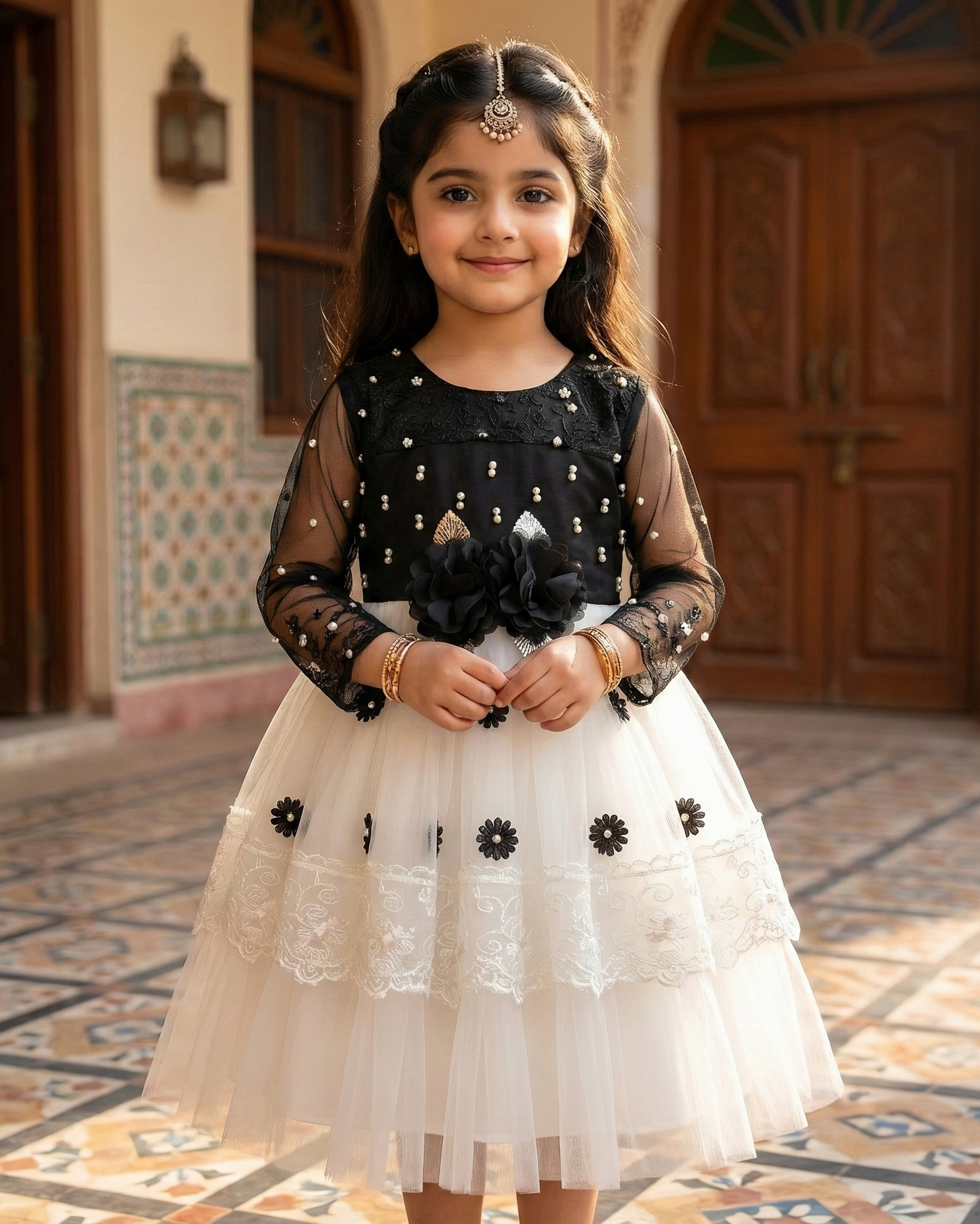 Blush Pink Floral Princess Frock