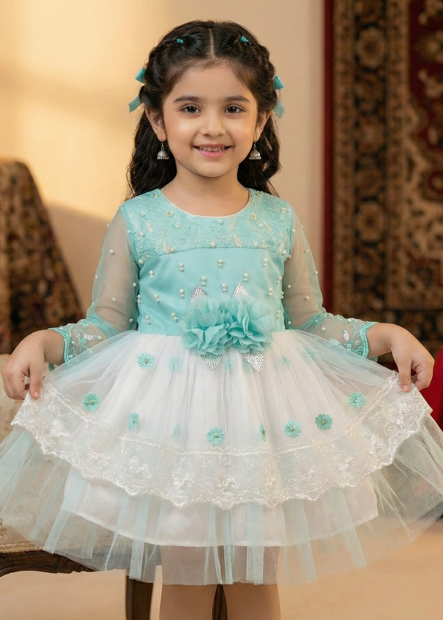 Blush Pink Floral Princess Frock