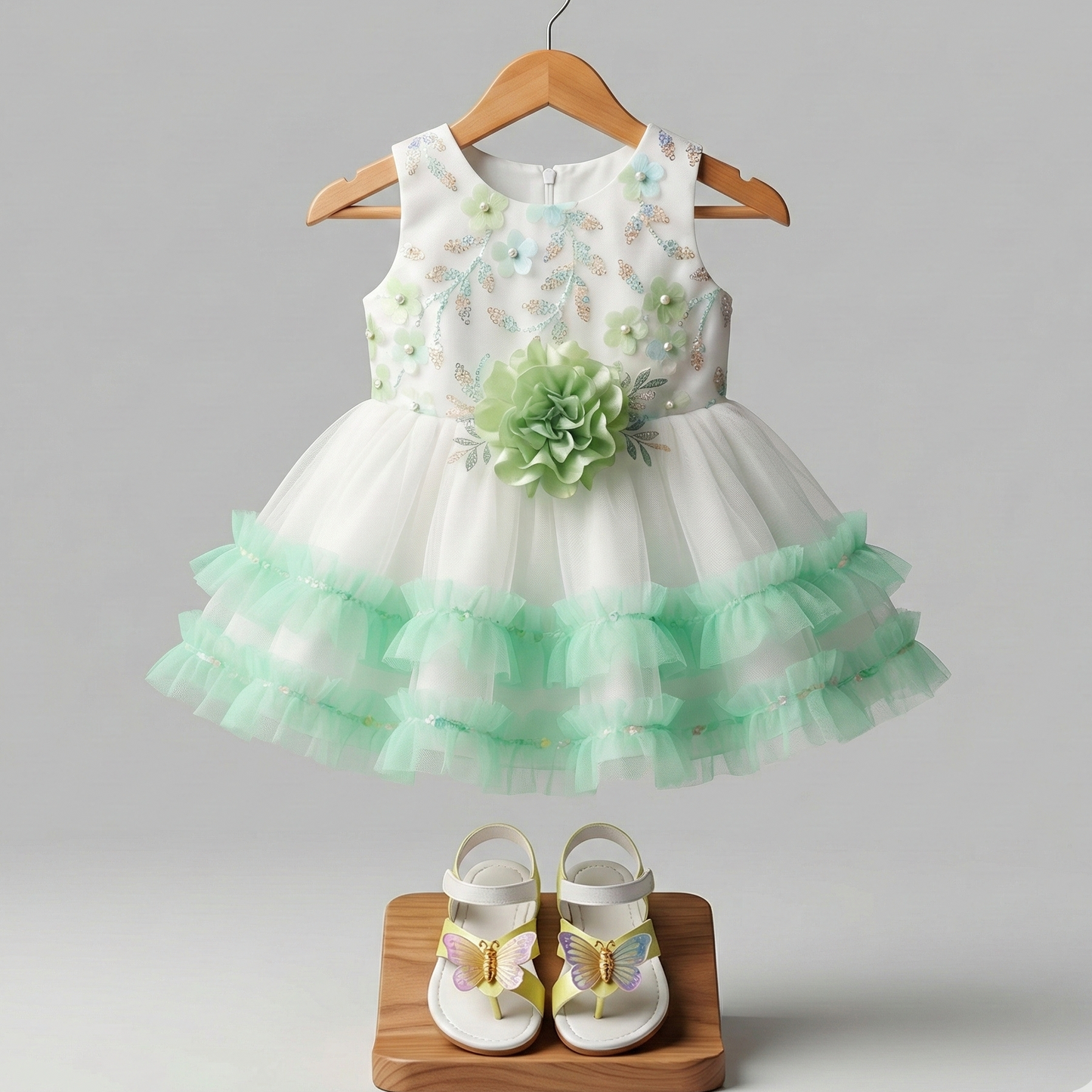 Party Dress with Butterfly Sandals