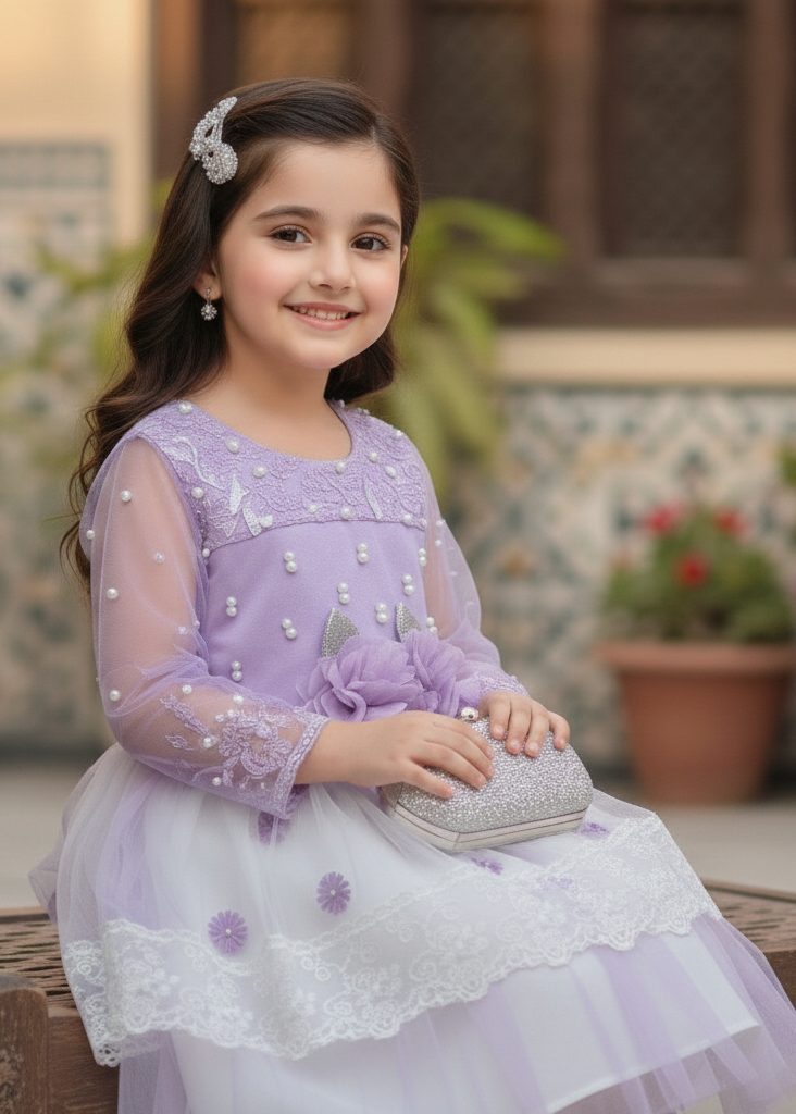 Blush Pink Floral Princess Frock