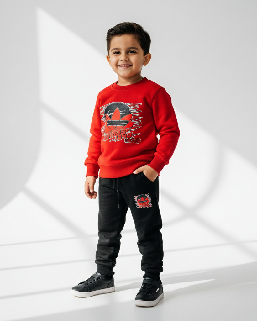 Crimson Rush Graphic Tracksuit Set