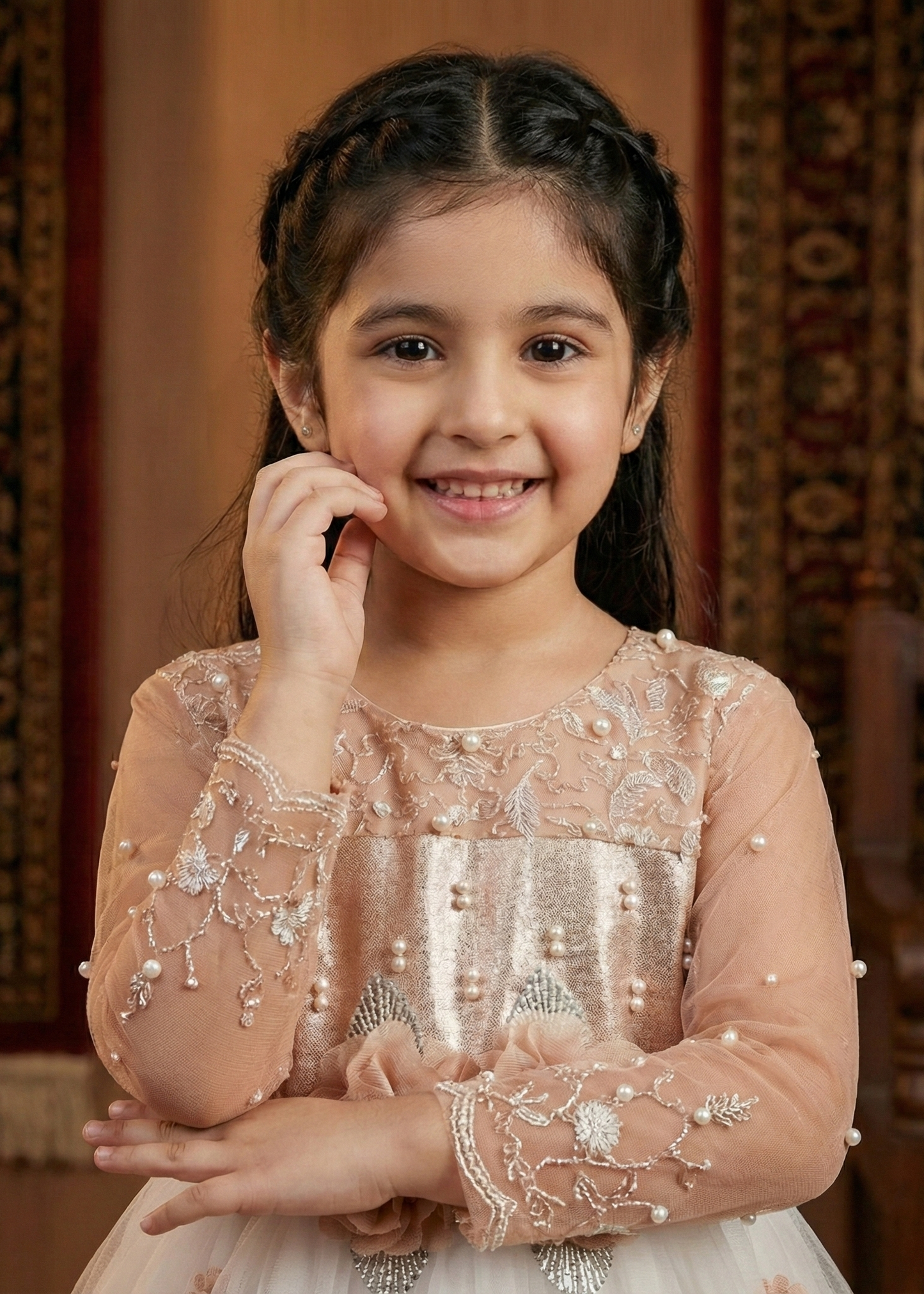 Blush Pink Floral Princess Frock