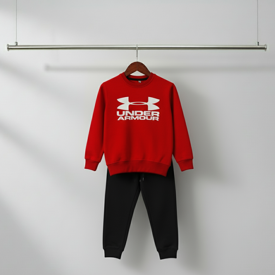 Red "Sport Mode" Fleece Tracksuit
