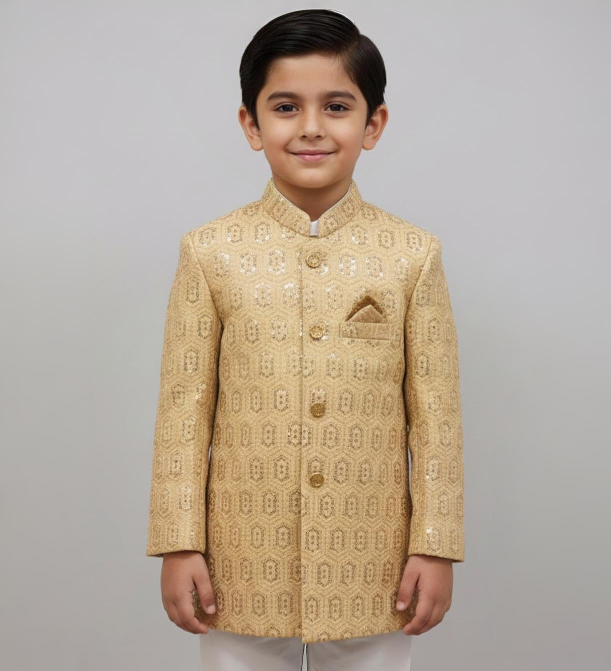 Royal Gold Embroidered Prince Coat Set