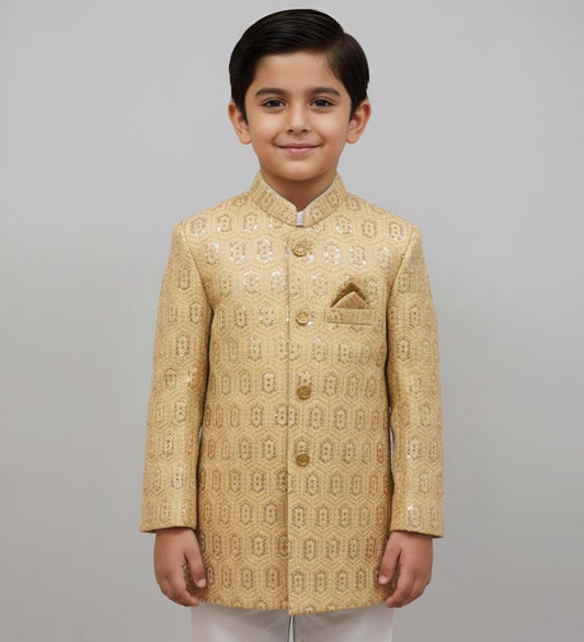 Royal Gold Embroidered Prince Coat Set