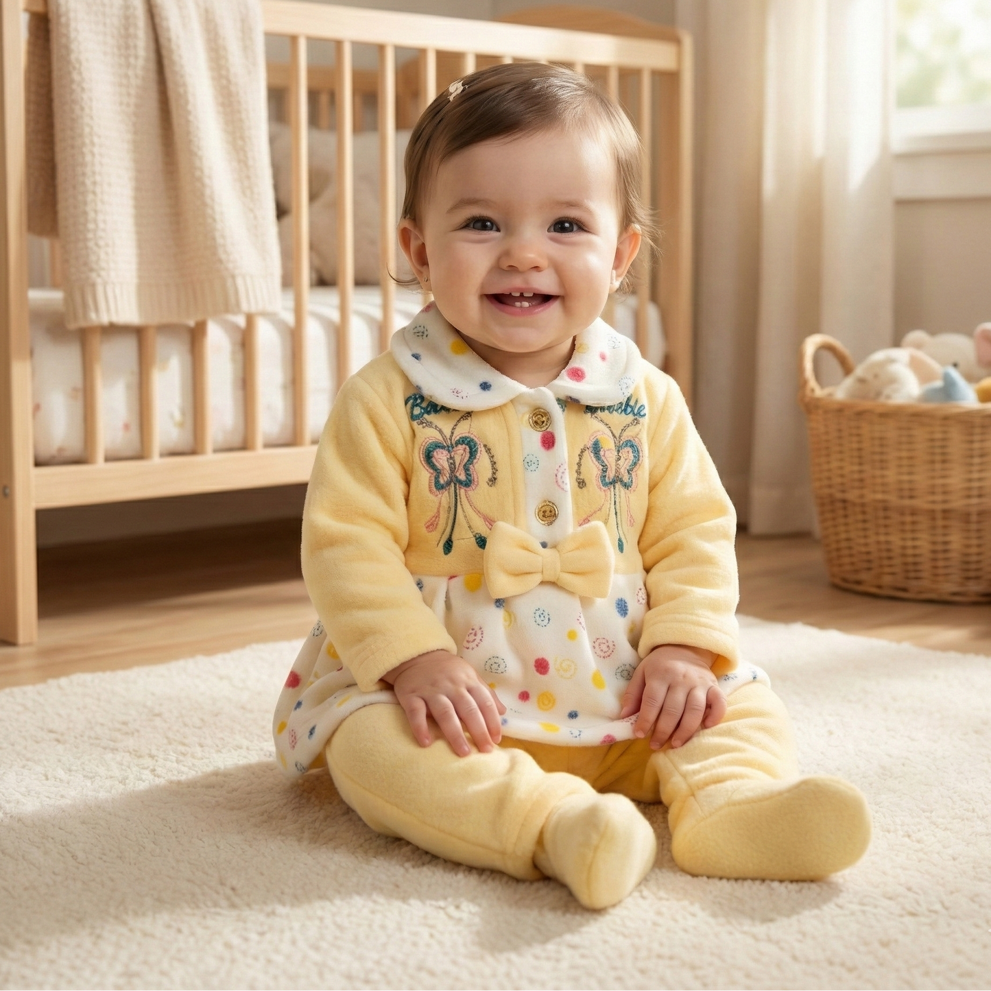 Blossom - Cozy Fleece Butterfly Frock Set