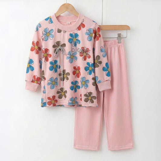 Kids Printed Flower Suit