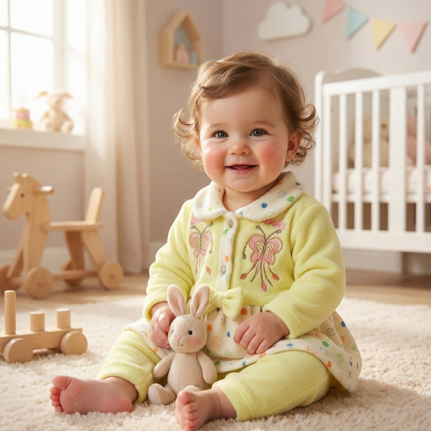 Blossom - Cozy Fleece Butterfly Frock Set