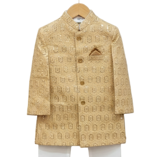 Royal Gold Embroidered Prince Coat Set