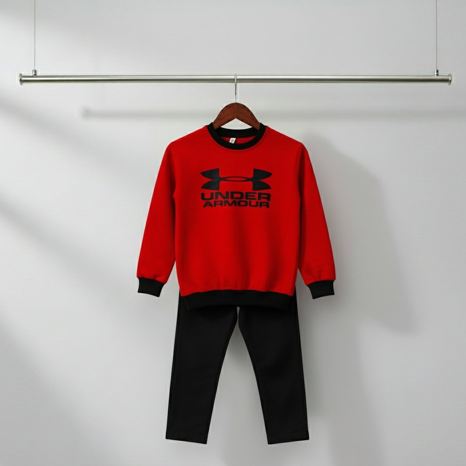 Red "Sport Mode" Fleece Tracksuit