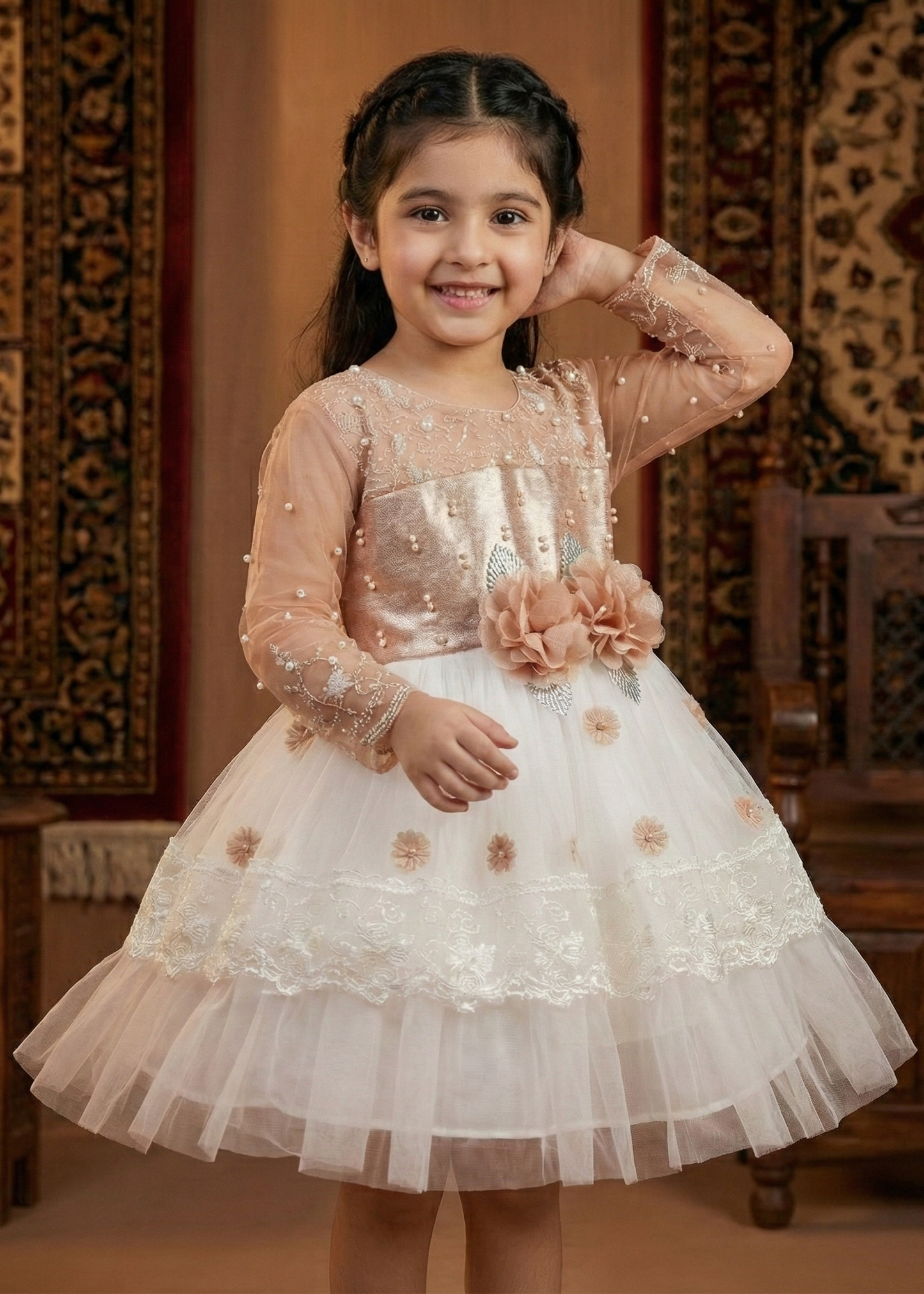 Blush Pink Floral Princess Frock