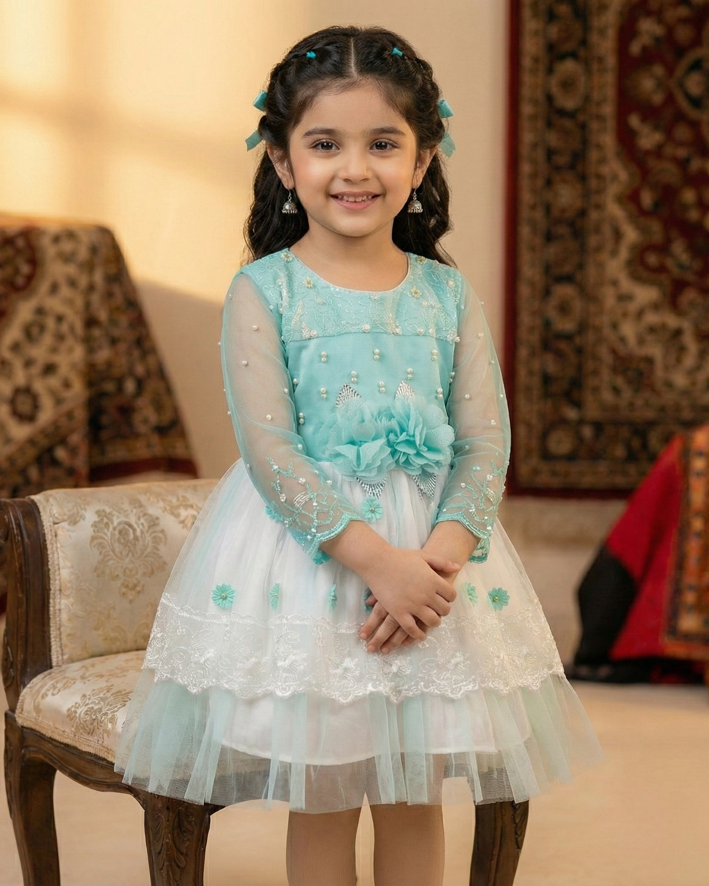 Blush Pink Floral Princess Frock