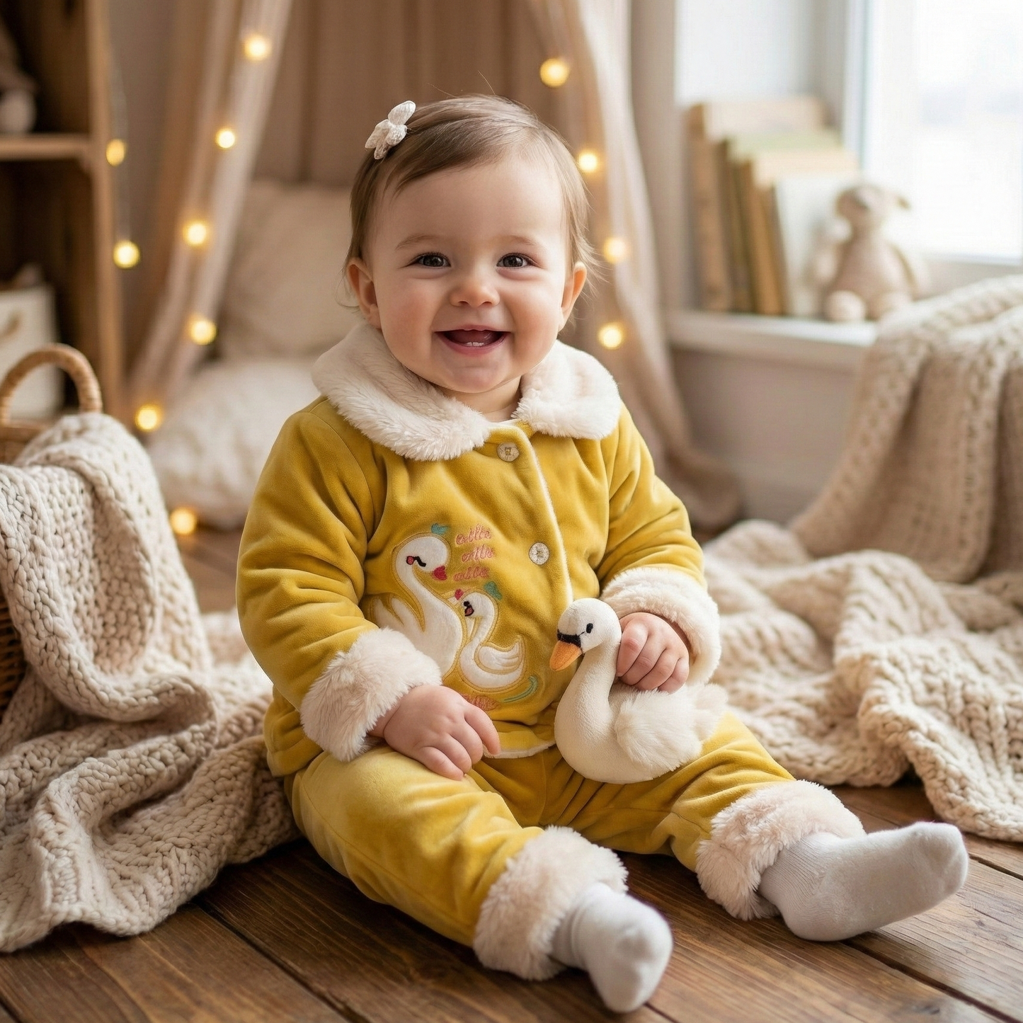 Swan Velvet Winter Suit