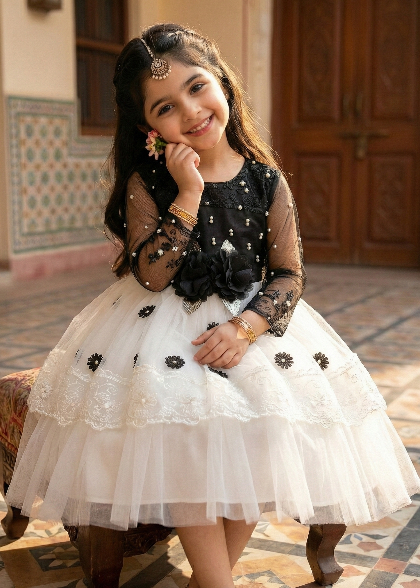 Blush Pink Floral Princess Frock