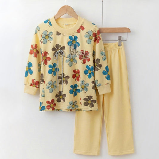 Kids Printed Flower Suit