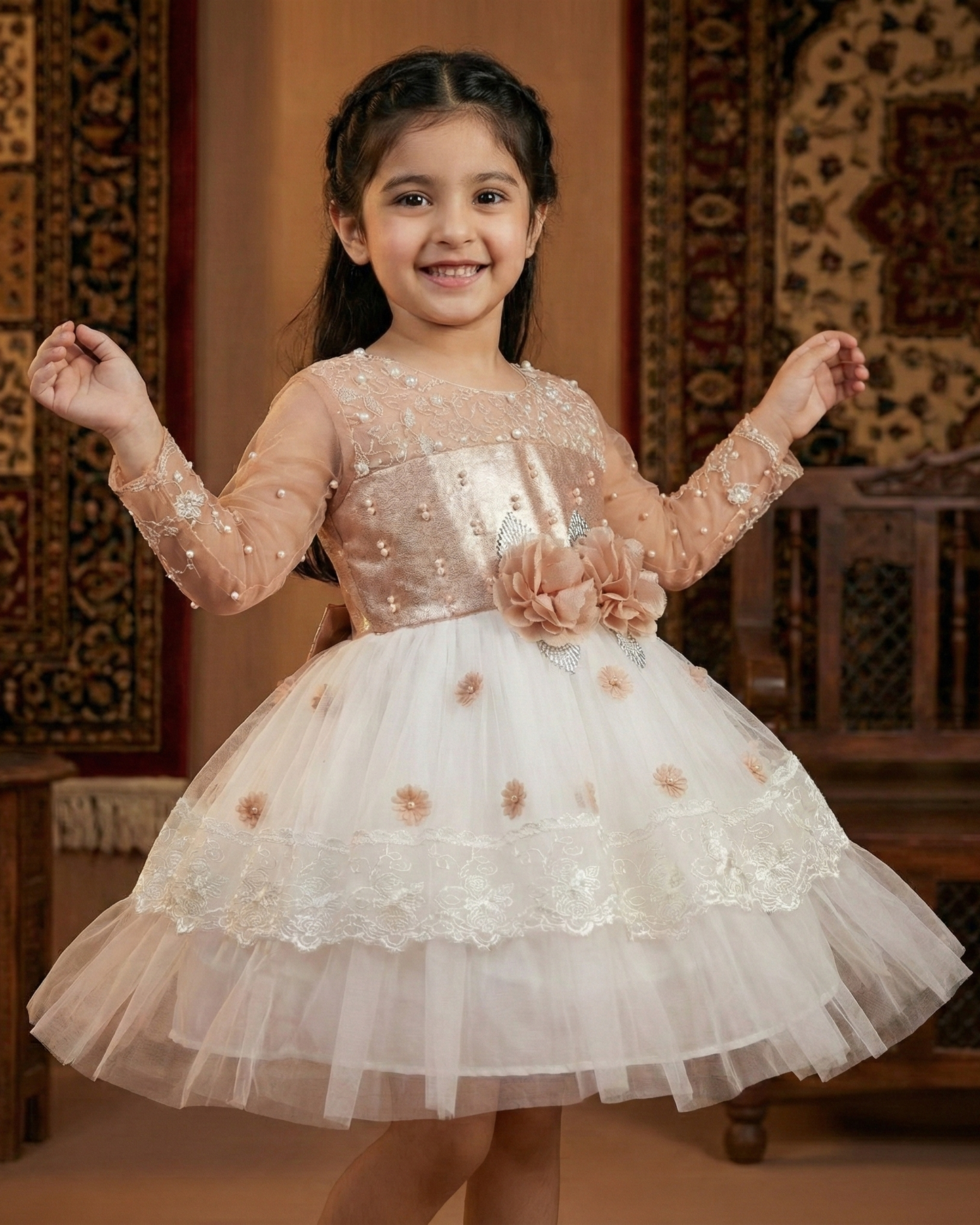 Blush Pink Floral Princess Frock