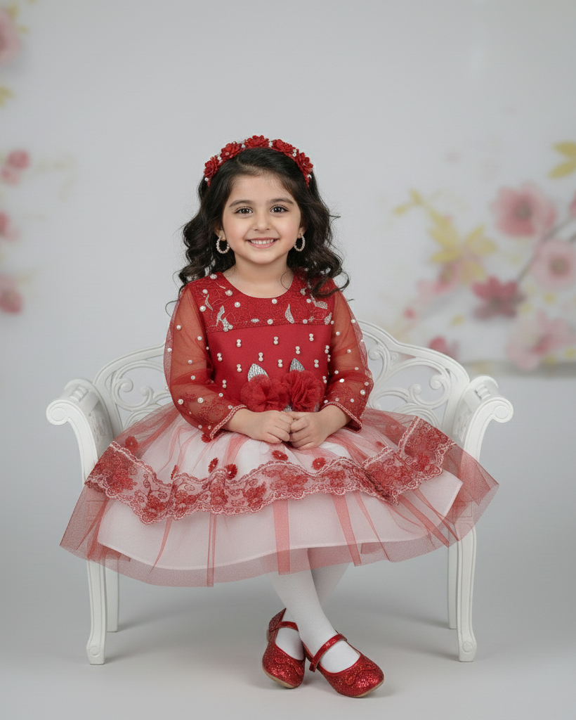 Blush Pink Floral Princess Frock