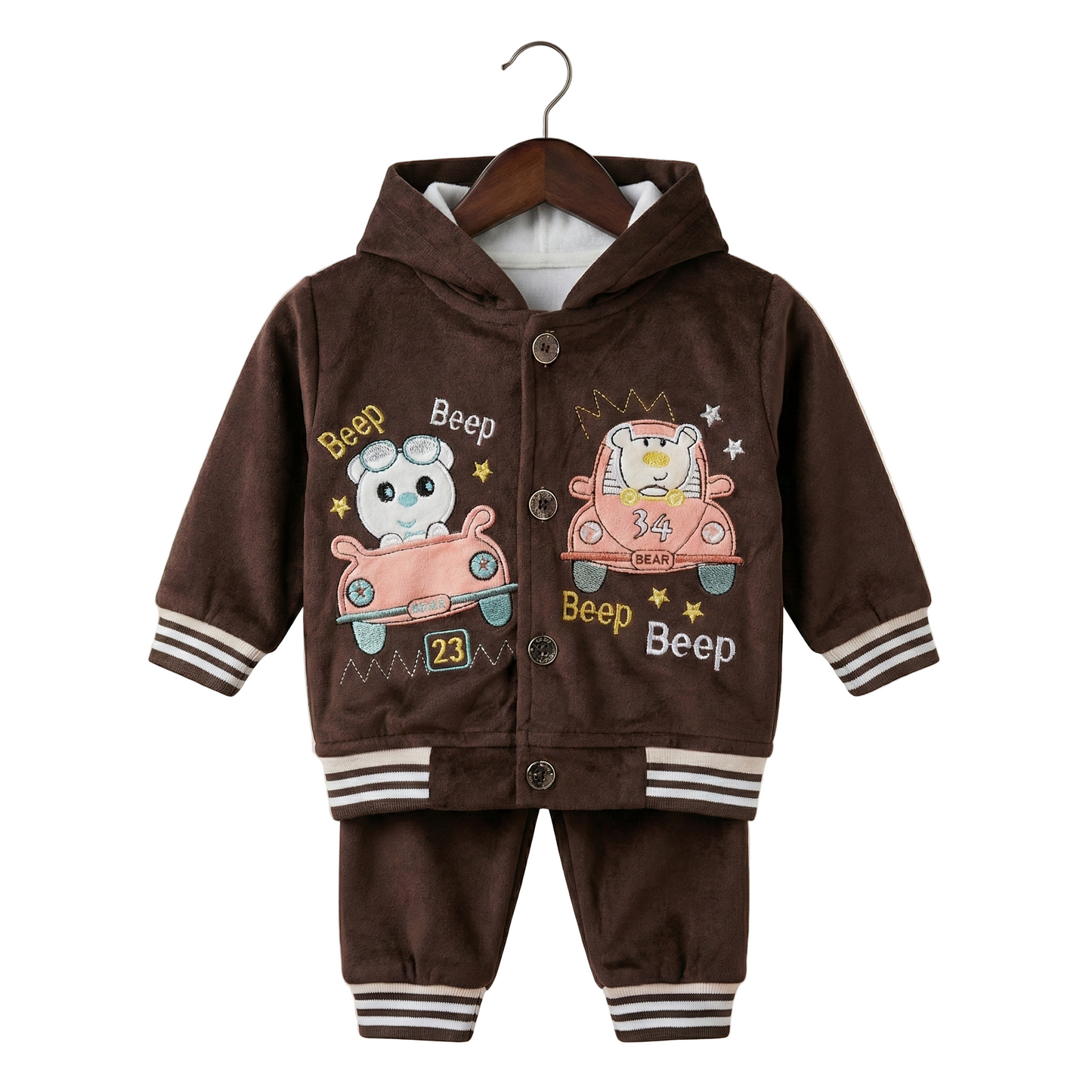 "Beep Beep" Bear Cozy Hooded Set