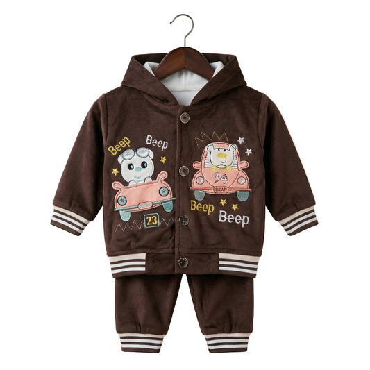 "Beep Beep" Bear Cozy Hooded Set