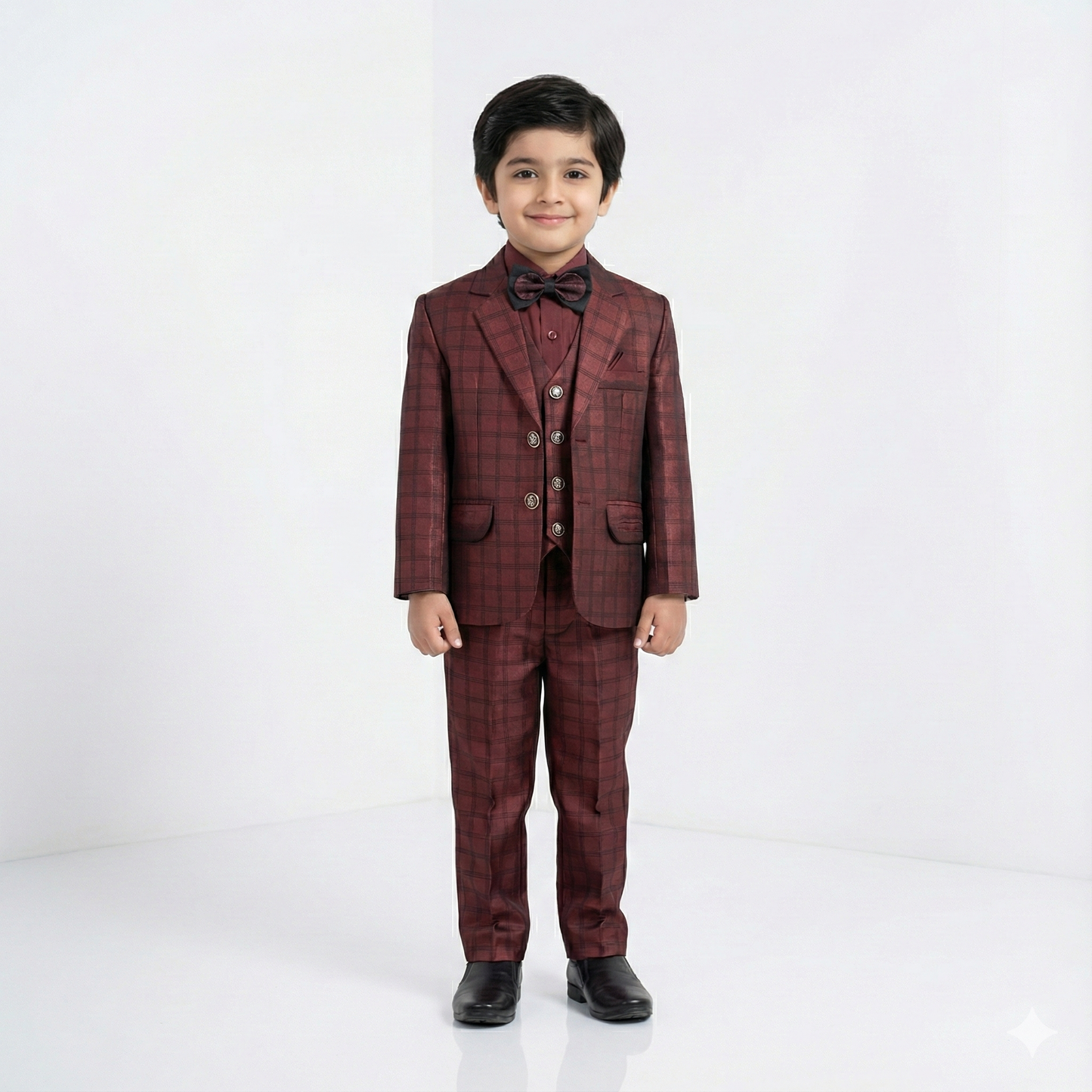 Royal Maroon 4-Piece Suit Set