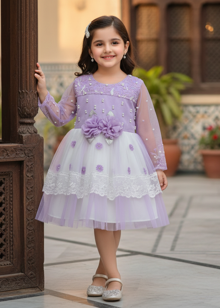 Blush Pink Floral Princess Frock