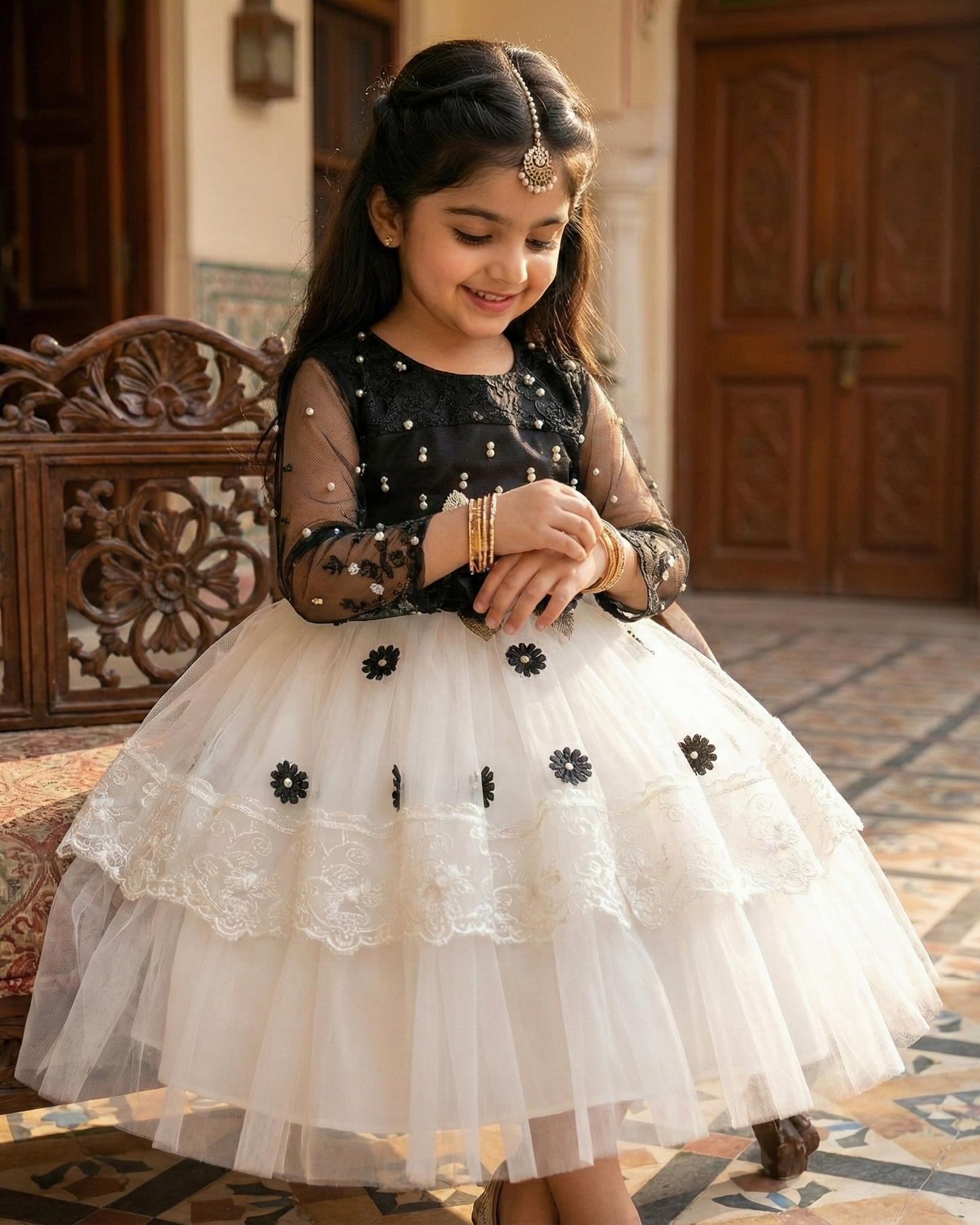 Blush Pink Floral Princess Frock