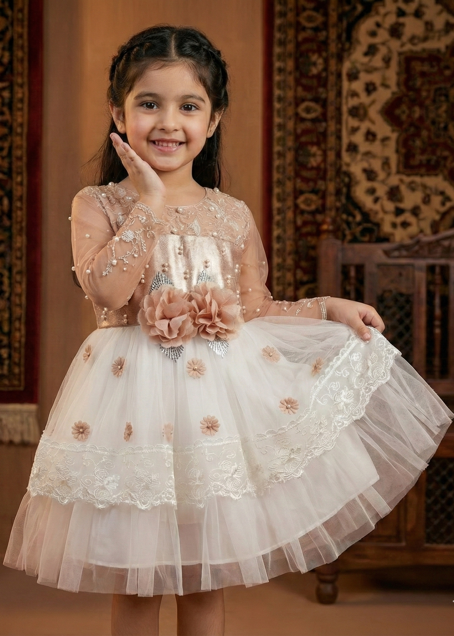 Blush Pink Floral Princess Frock