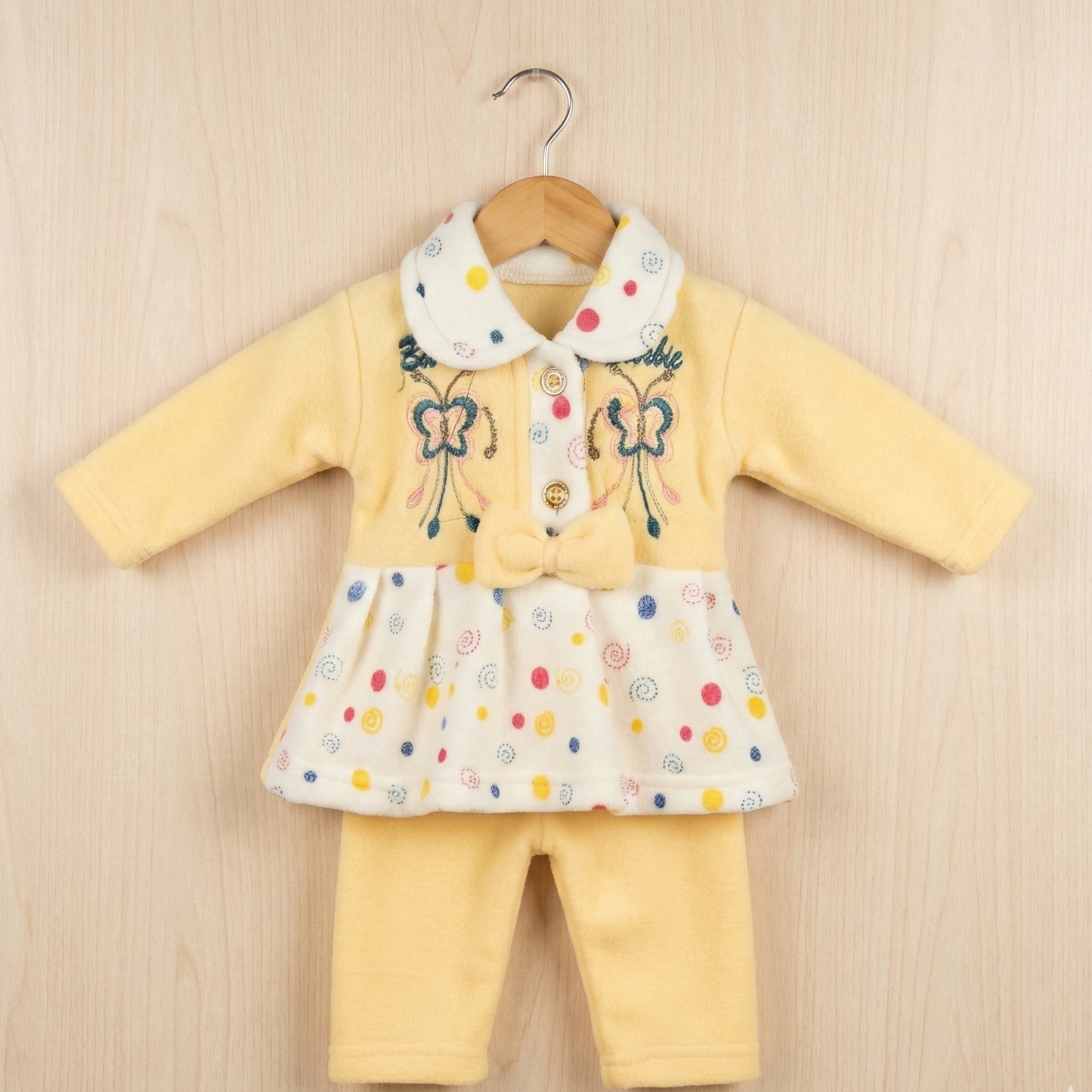 Blossom - Cozy Fleece Butterfly Frock Set