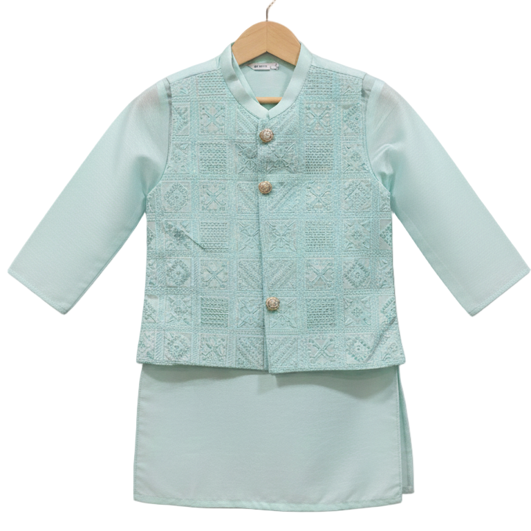 The Elegant  Kurta and Waistcoat Set