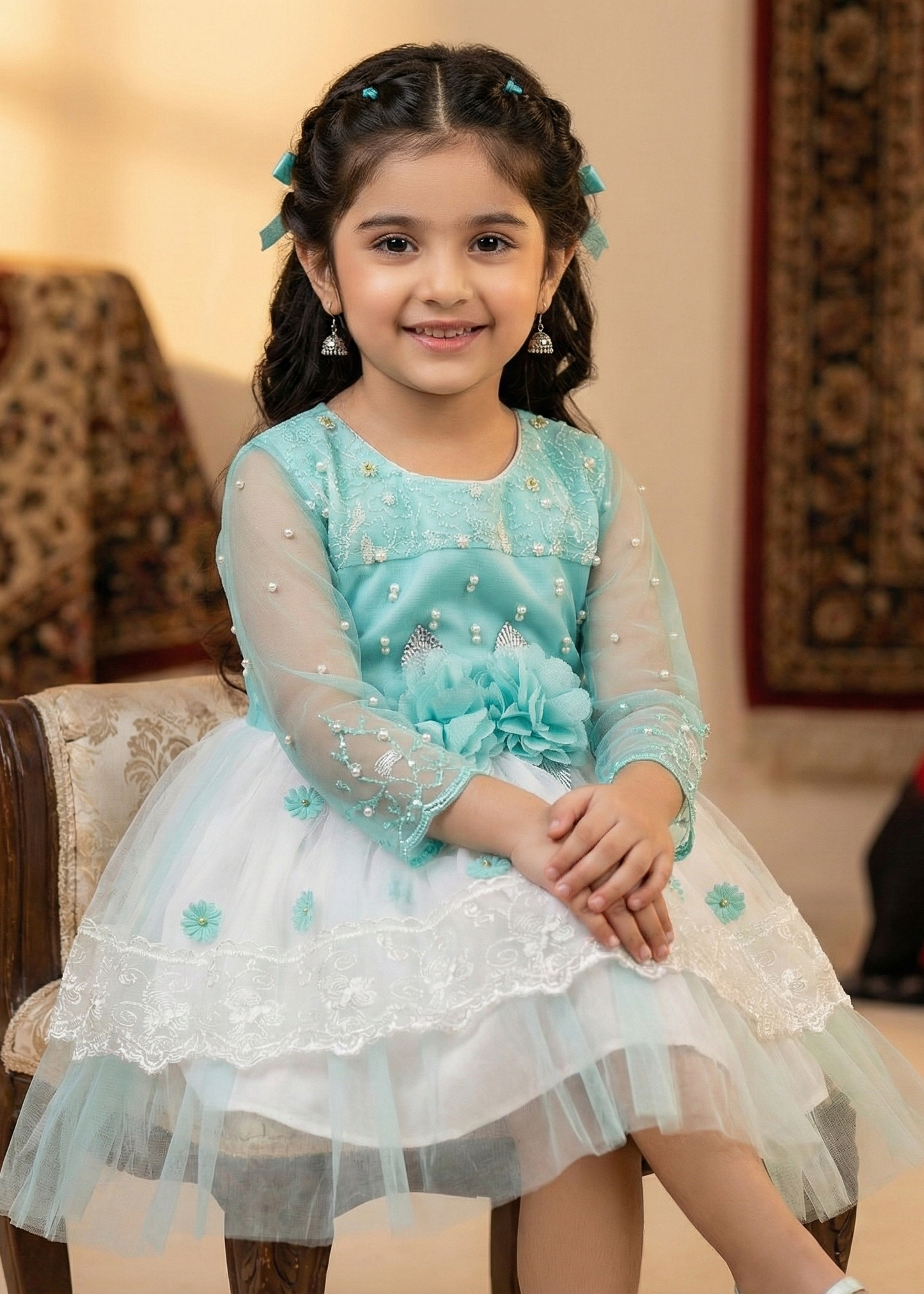 Blush Pink Floral Princess Frock