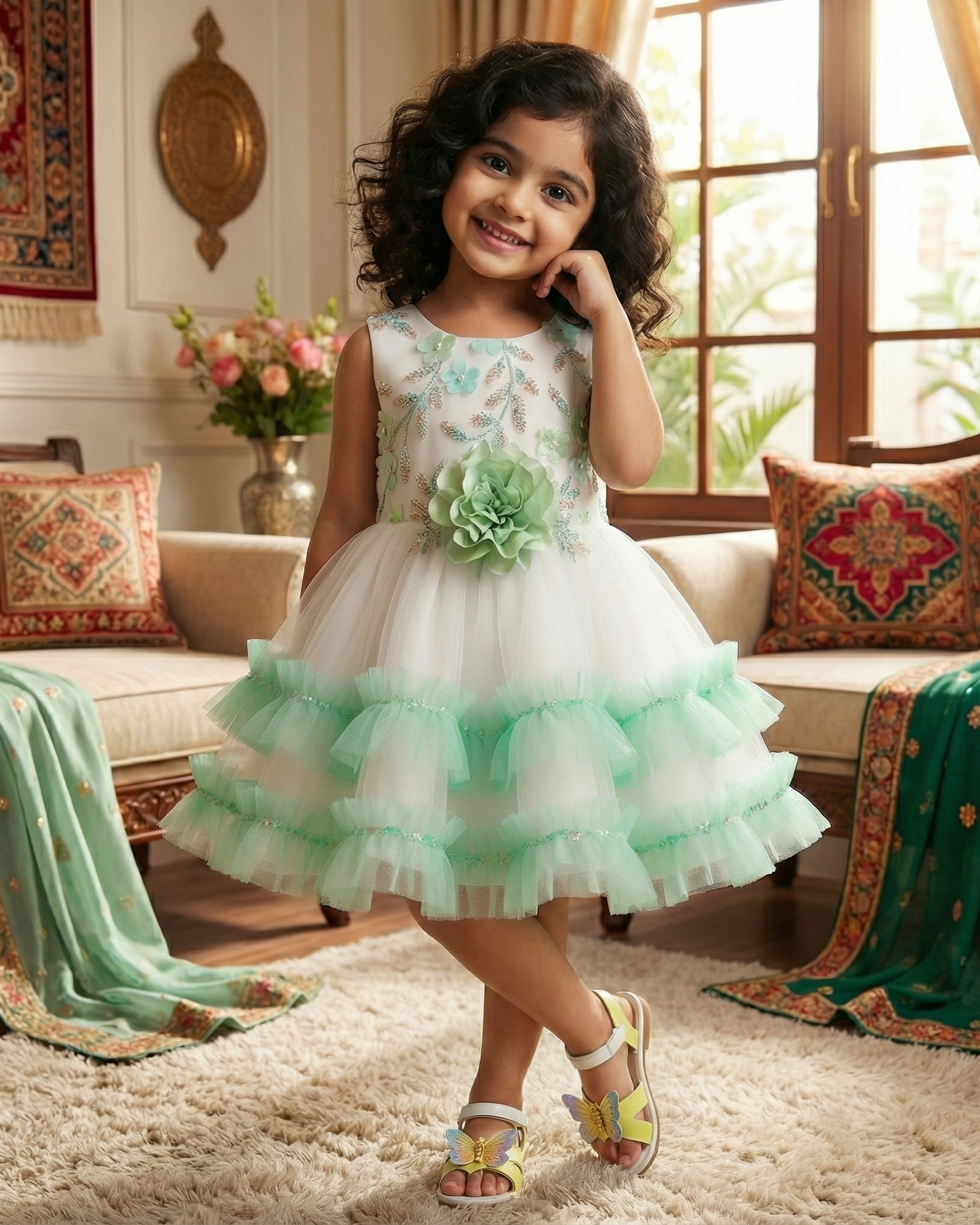 Party Dress with Butterfly Sandals