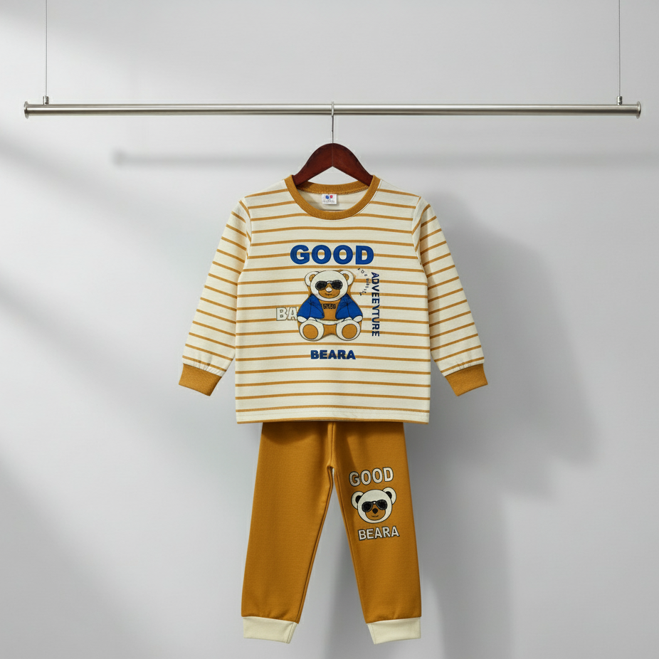 Good Beara Red Striped Teddy Co-ord Set