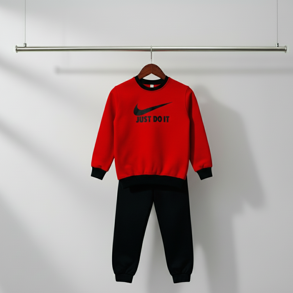 Red Nike 'Just Do It' Tracksuit Set
