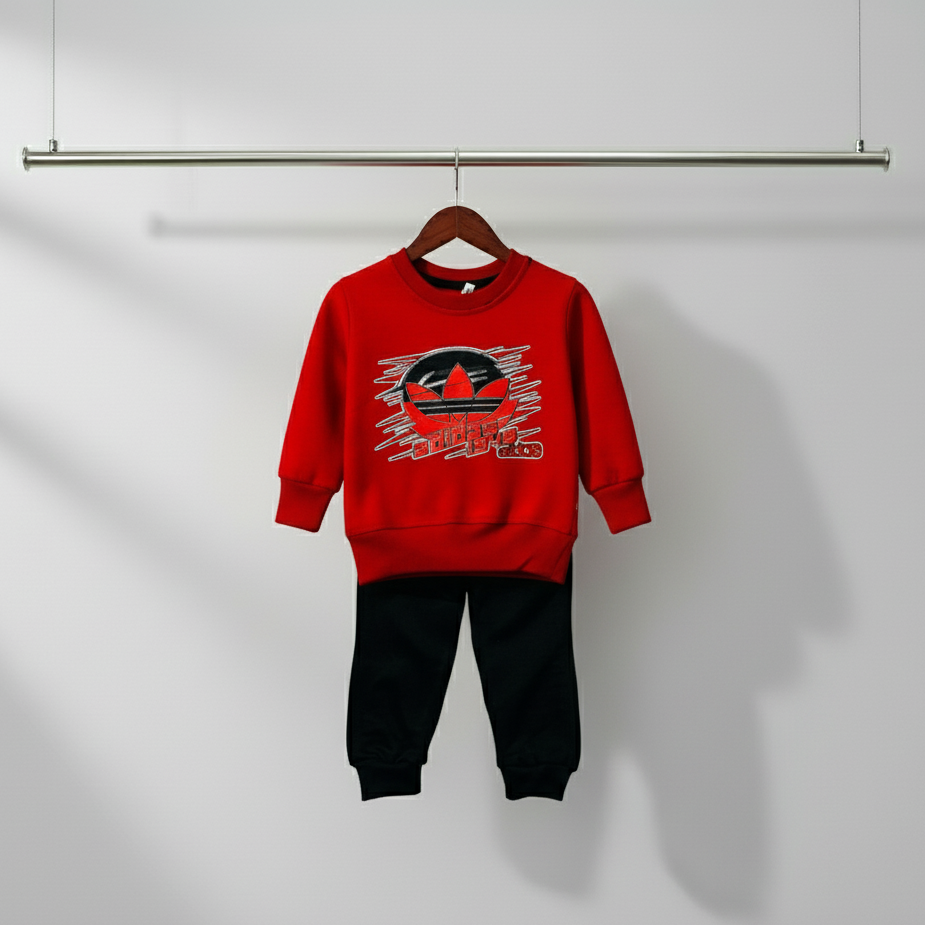 Crimson Rush Graphic Tracksuit Set