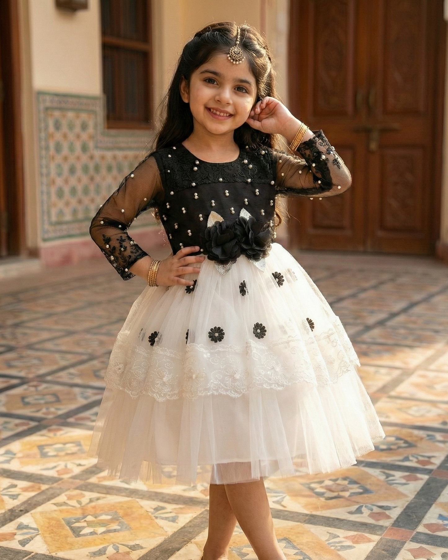 Blush Pink Floral Princess Frock