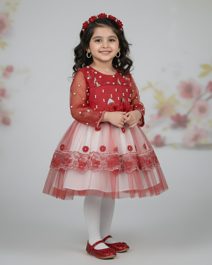 Blush Pink Floral Princess Frock