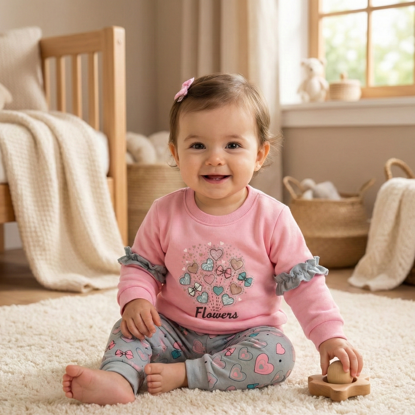 Flowers Heart Balloon Cozy Set